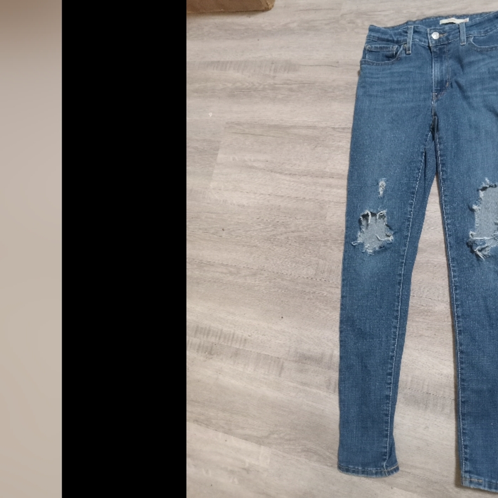 Levis 28 32 711 Skinny Distressed Jeans